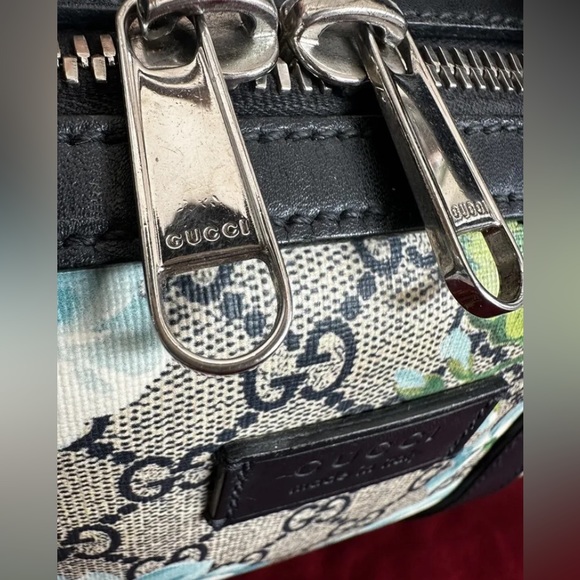 Gucci RARE! Supreme GG Large Signature Blue Blooms on Monogram Boston Satchel - Picture 8 of 17